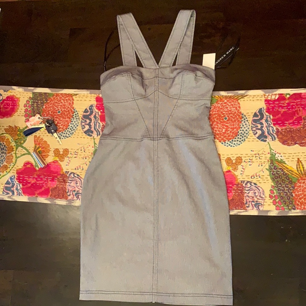 PRICE DROP NWT Andrew Marc denim halter dress